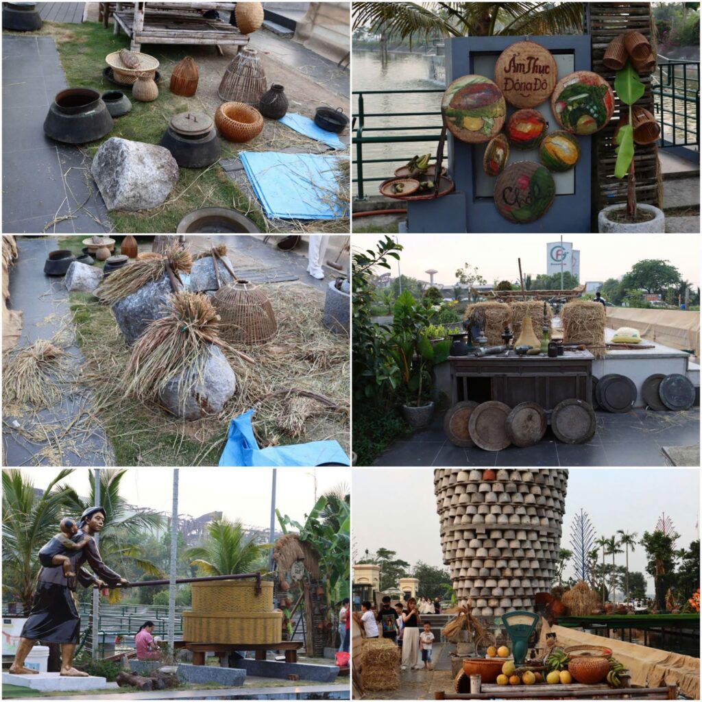 In Dong Do Village, visitors have the opportunity to learn and experience the culture and history of the wet rice civilization through activities at the Village Market, the Agricultural Experience Garden, the Rice Culture Museum...